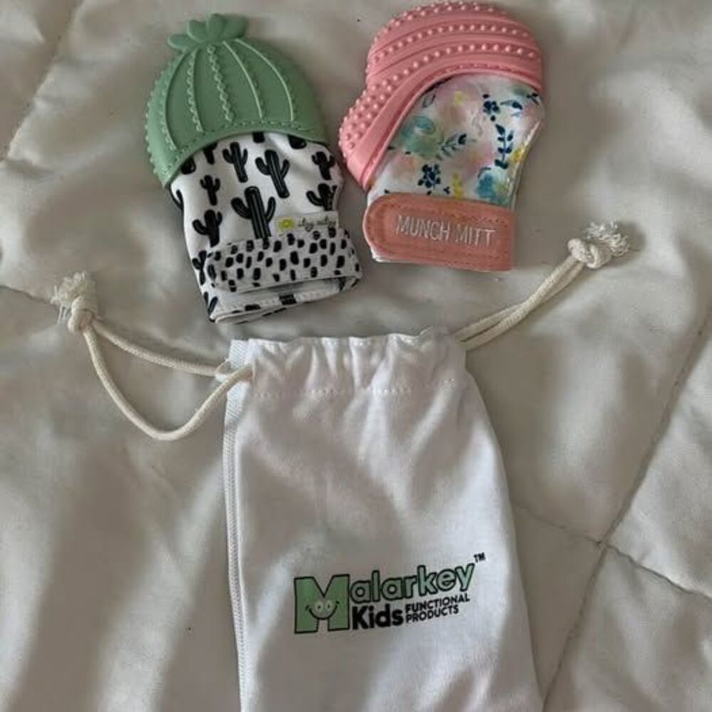 Itzy Ritzy and Malarkey Kids Munch Mitt Teething Mittens